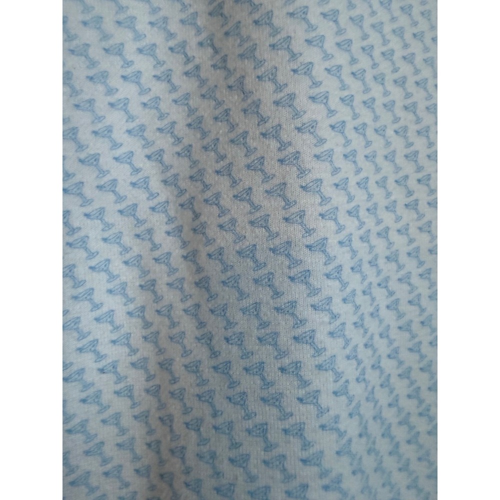 Vineyard Vines Mens Martini Glass Print Quarter Zip Pullover Blue White Medium - Picture 8 of 10
